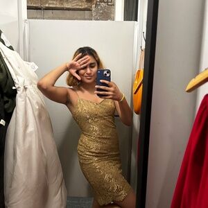Ralph Lauren gold slip dress